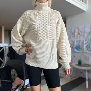 & other stories white turtleneck sweater